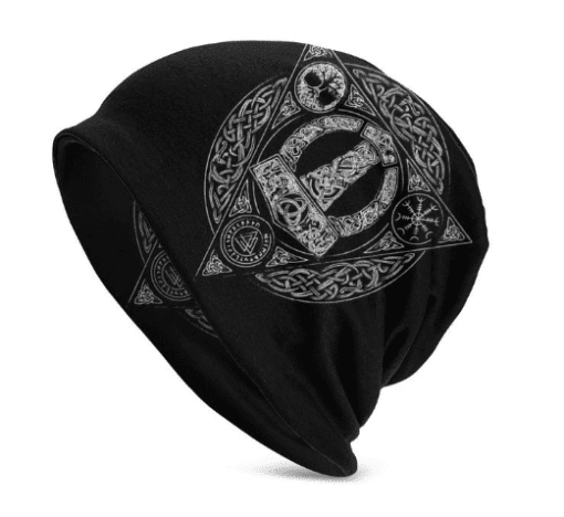 Gorro Viking Unisex - Touca de Frio - Símbolos Nórdicos