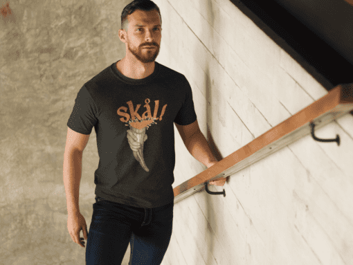 man walking up a set of stairs t shirt mockup a8578 - Varegue