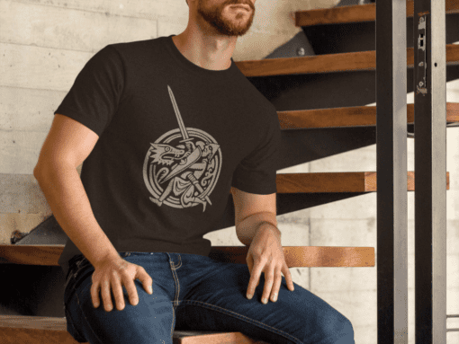 t shirt mockup of a bearded man sitting down 8591 - Varegue