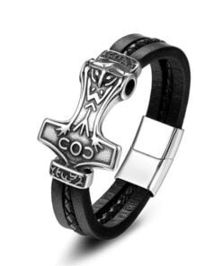 Pulseira de Couro - Mjolnir IV