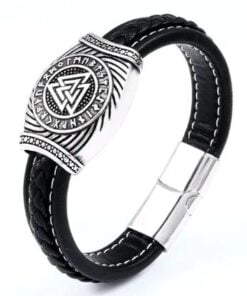 Pulseira de Couro - Valknut