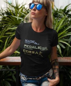 Camiseta Babylook – Nade, Pedale e Corra – 100% Algodão