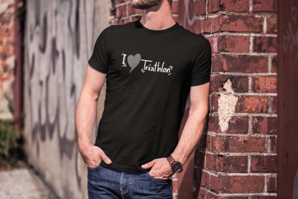 Camiseta Masculina – I Love Triathlon – 100% Algodão