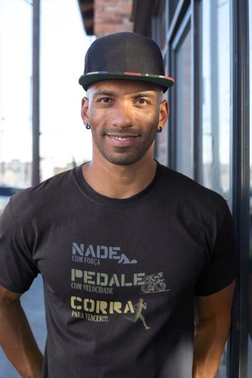 Camiseta Masculina – NADE, PEDALE E CORRA