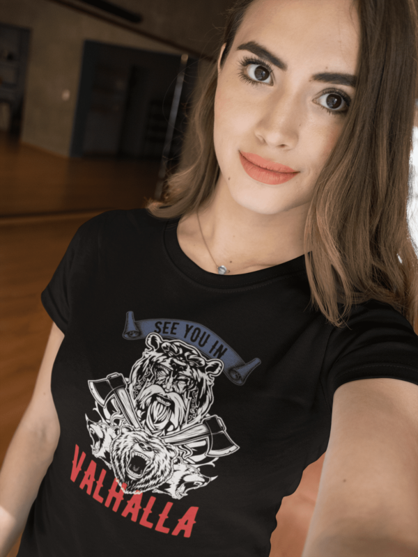 Camiseta Feminina – SEE YOU IN VALHALLA – 100% Algodão