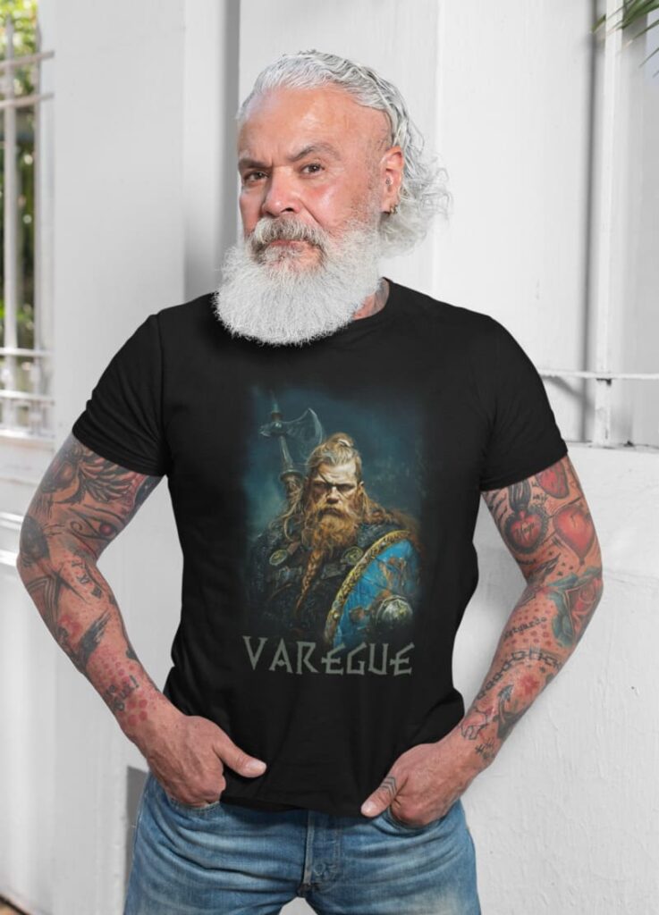 Camiseta Masculina – Guerreiro Varegue – 100% Algodão